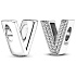 Sterling silver 925 Alphabet letter V, bead for bracelet