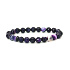 Agate purple facet bracelet elastic natural stone, ball 6 mm / 16 - 17 cm, symbolizes the element of earth