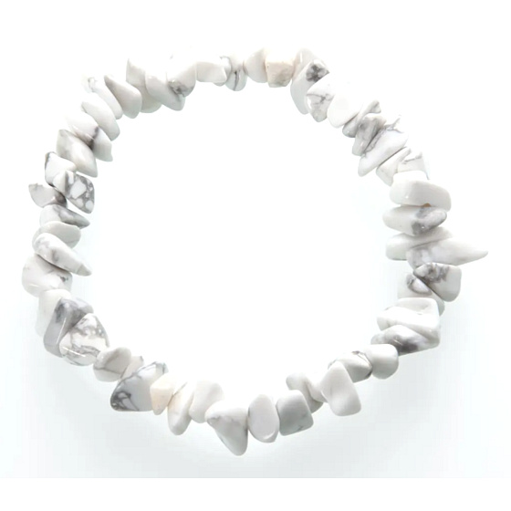 Magnesite / Howlite bracelet elastic chopped natural stone 19 cm, cleansing stone