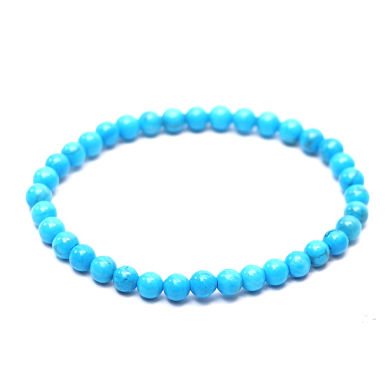 Tyrkenite blue bracelet elastic, ball 4 mm / 15 cm, for children, stone of young people, looking for a life goal