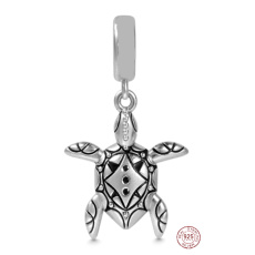 Charm Sterling silver 925 Sea turtle, animal bracelet pendant