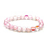 Opalite pink matt bracelet elastic, synthetic stone ball 8 mm / 16-17 cm, wishing and hope stone