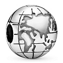 Charm Sterling silver 925 Planet Earth, stopper, clip bead on travel bracelet