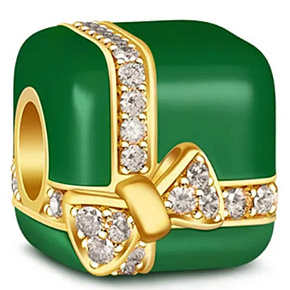 Sterling silver 925 Gift - package green, anniversary bracelet bead