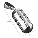 Commemorative urn pendant, Om Man iMantra Buddhist waterproof, stainless steel 28 x 13 mm + chain