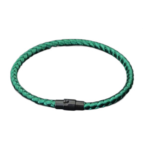 Lanový Magnetický náramek – zelený 20,5 cm x 4 mm, unisex