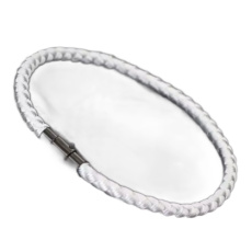 Lanový Magnetický náramek – bílý 19,5 cm x 4 mm, unisex