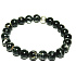 Pearl black elastic synthetic bracelet, ball 8 mm / 16 - 17 cm, symbol of femininity