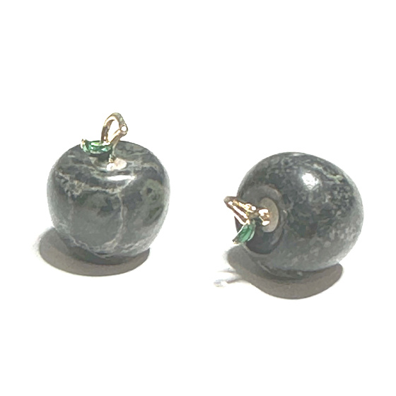 Serpentine Apple of Knowledge Pendant, natural stone 2,7 x 15 mm, healer's stone