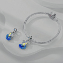 Sterling Silver 925 Luminous - Zodiac Sign Aquarius, Bracelet Pendant