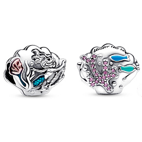 Sterling silver 925 Disney Little Mermaid Ariel, shell, bead for bracelet Sterling silver 925 Disney Little Mermaid Ariel, shell, bead for bracelet