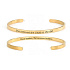 Stainless steel bracelet gold-plated with double-sided engraving She believed she could.., open cuff, 4 mm