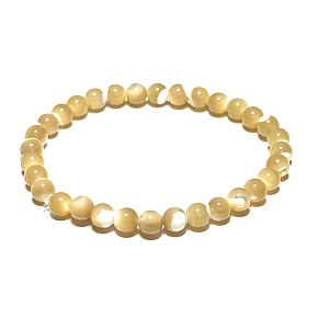 Tridacna Shell Beige Elastic Bracelet Natural Stone, 6 mm Bead / 16 - 17 cm Harmony Tridacna Shell Beige Elastic Bracelet Natural Stone, 6 mm Bead / 16 - 17 cm Harmony