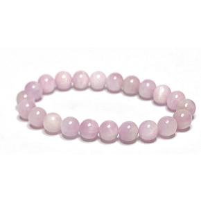Kunzite bracelet elastic natural stone, ball 8 mm / 16 - 17 cm, stone of emotions
