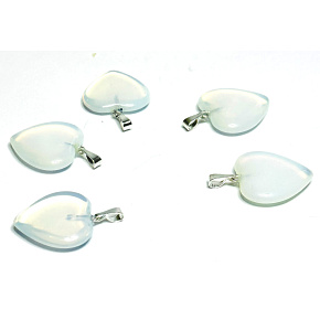 Opalit Heart pendant synthetic stone 2 cm, 1 piece, stone of wishes and hopes