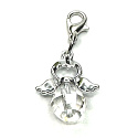 Guardian angel pendant with faceted glass ball 24 x 1,5 mm 1 piece