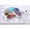 7 chakras spiral pendant made of natural stone 4,2 x 4,2 cm 1 piece