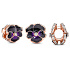 Sterling silver 925 Dark purple pansy, nature bracelet bead