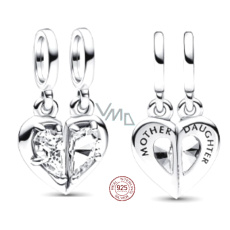 Charm Sterling silver 925 Mother and daughter, divisible heart, family bracelet pendant Charm Sterling silver 925 Mother and daughter, divisible heart, family bracelet pendant