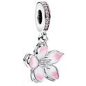 Charm Sterling silver 925 Cherry blossom, nature bracelet pendant