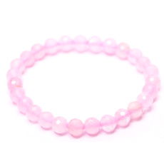 Rose petal bracelet elastic natural stone, ball 6 mm / 16 cm, for children, stone of love