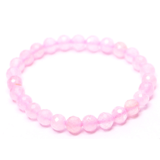 Rose petal bracelet elastic natural stone, ball 6 mm / 16 cm, for children, stone of love