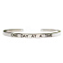 Stainless steel bracelet silver with engraving Believe in your dreams, open cuff, 4 mm
