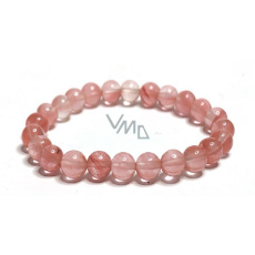 Rose Quartz / Strawberry Quartz Elastic Bracelet Natural Stone, 8 mm Bead / 16 - 17 cm, the Most Perfect Healer Rose Quartz / Strawberry Quartz Elastic Bracelet Natural Stone, 8 mm Bead / 16 - 17 cm, the Most Perfect Healer