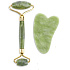 Serpentine Gua Sha 4,3 x 7,1 cm + massage roller 14 x 5,5 cm reduces wrinkles, swelling, improves skin elasticity, set without packaging