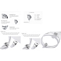 Sterling silver 925 I love you dear mom, footprint, bead for bracelet family
