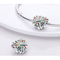 Sterling silver 925 Wrapped heart bead on bracelet love
