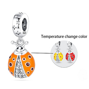 Charm Sterling silver 925 Thermo - Ladybug that changes color, pendant for bracelet