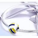 Charm Sterling silver 925 I love volleyball - volleyball, bead on bracelet sport
