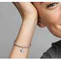 Charm Sterling silver 925 Sister four-leaf clover for luck, heart and horseshoe 3in1, pendant on bracelet family