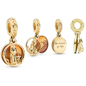 Charm Sterling silver 925 Disney Lion King - Simba and Mufasa sunset 2in1, pendant bracelet