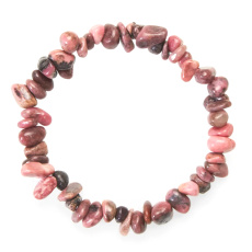 Rhodonite bracelet elastic chopped natural stone 19 cm, big healer of hearts