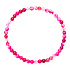 Agate pink banded bracelet elastic natural stone, ball 4 mm / 19 cm