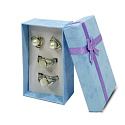Gift box with jewelry sponge and light blue ribbon 8 x 4 x 2.5 cm 1 piece
