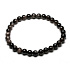 Black agate elastic bracelet natural stone, 6 mm bead / 16 - 17 cm, provides courage and strength