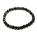 Black agate elastic bracelet natural stone, 6 mm bead / 16 - 17 cm, provides courage and strength