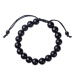 Obsidian Fitness, Weight loss bracelet natural stone, hand knitted, adjustable size, ball 10 mm, rescue stone