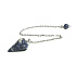 Sodalite pendulum natural stone 2,5 cm + 18 cm chain with bead, stone communication