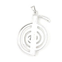 7 chakras spiral energy pendant, approx. 48 x 32 mm, symbol of balance natural beads