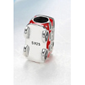 Sterling silver 925 London red bus bead on travel bracelet