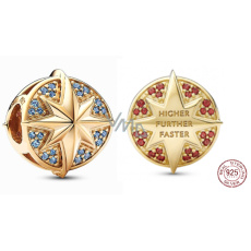 Charm Sterling silver 925 Marvel Emlem Captain, bead for bracelet Charm Sterling silver 925 Marvel Emlem Captain, bead for bracelet