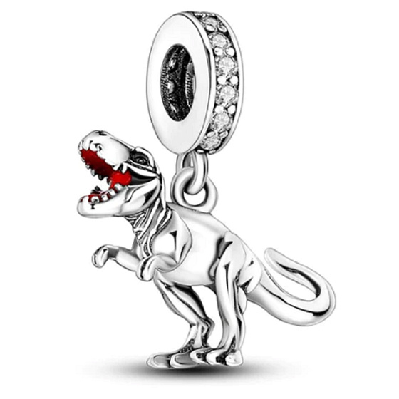 Charm Sterling silver 925 Dinosaurus Tyranosaurus - Rex, animal bracelet pendant