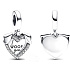 Charm Sterling silver 925 Heart doggie I Woof You 2in1, pendant on bracelet pet