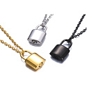 Commemorative urn pendant, Silver waterproof lock, Stainless steel 12 x 19 cm