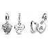 Charm Sterling silver 925 Tim Burton - Sally and Jack medallion, film bracelet pendant