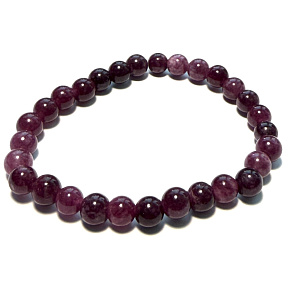 Turmalín Rubelit náramek elastický přírodní kámen, kulička 6 mm / 16 - 17 cm, strážce dobré nálady